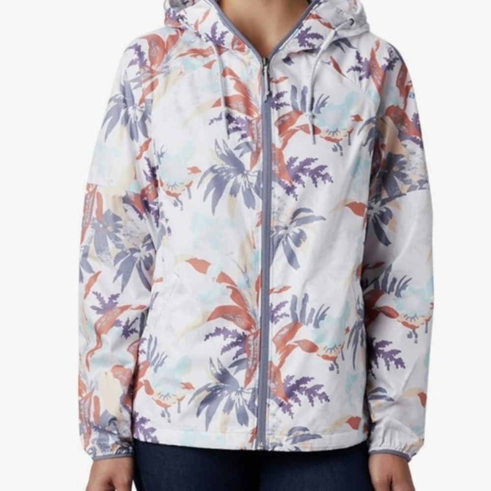 NWT Columbia Side Hill Floral Patterned Hooded Rain Jacket